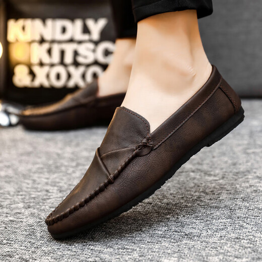 Yierkang Prince Men's Beans Dog Dog Work Corea Cuero zapatos de cuero transpirable y versátil