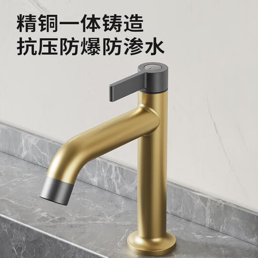 九牧（JOMOO）2025新款九牧精铜单冷面盆水龙头洗手盆阳台水池龙头76033-719 枪灰色76033-719/HBS-1