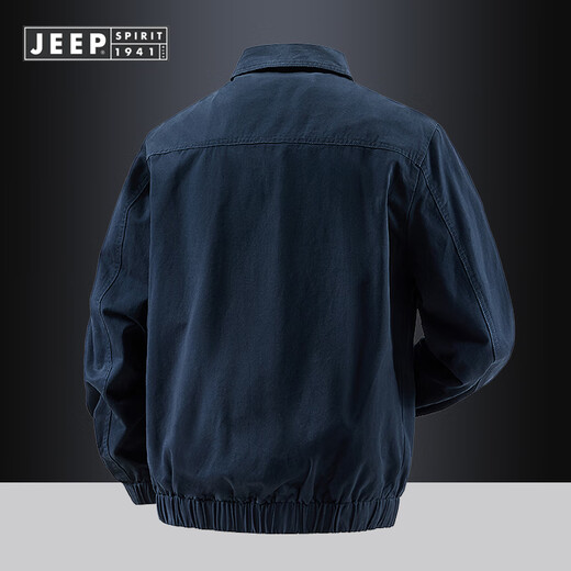 JEEP SPIRIT Jeep 2025 new executive jacket men's spring and autumn loose lapel pure cotton government and enterprise department men's jacket men's dark blue XL