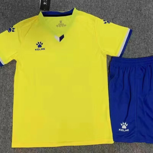卡尔美（KELME）足球运动服套装成人儿童短袖运动队服男女透气比赛训练球衣印字 1048-白色套装 XL