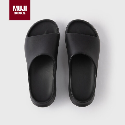 无印良品（MUJI）【中】含OBP再生素材 沙滩拖鞋 黑色  40 