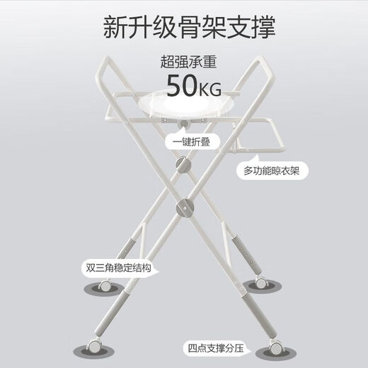 Floß-Kernwindel-Tisch-Pflegetisch Baby Neugeborenes Baby Multifunktionales Massage Windeln Baden Mobile Faltbare Berührung Gray [Basic-Modell] (Bottom Laging Rack) Upgraded One-Click Folding 丨 Fettdrucks Skelett 丨 Drei-Level-Anpassung