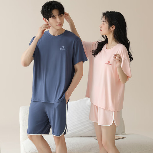 Yalu-Paar Pyjamas Sommermodal Pullover mit Brustpolstern für Kurzärmel-Shorts für Frauen für die kühle Hauskleidung von Männern kann außerhalb der NS15807 M Frauenstil getragen werden