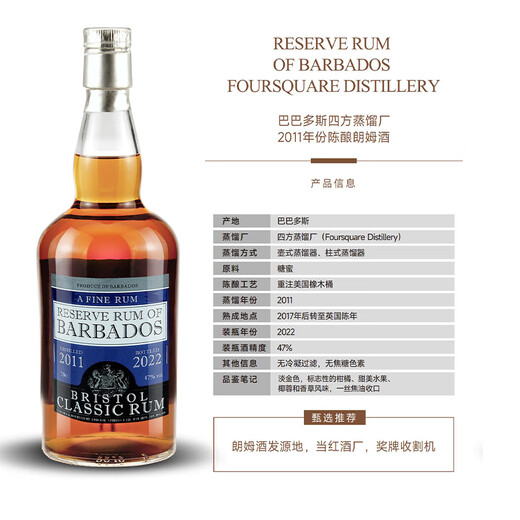 
Winery Direct [Original Bottle Imported] Bristol Independent Bottled Double Cooked Rum Foreign Wine Barbados Sifang 2011 Rum 700mL