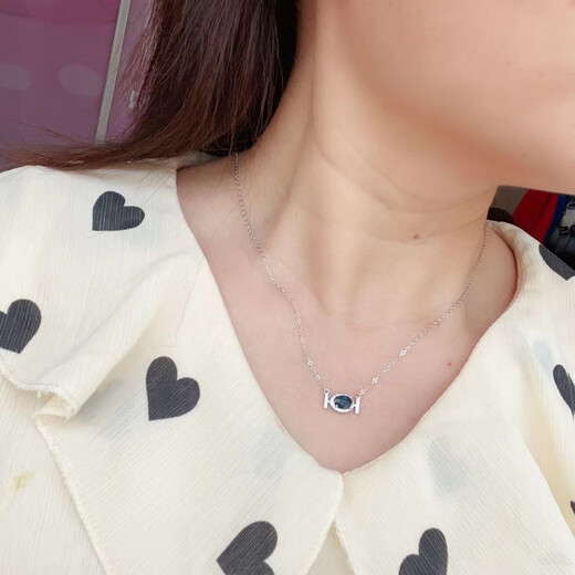 Chishe new natural sapphire clavicle chain women's necklace 925 sterling silver inlaid with colorful precious jewelry pendant temperament