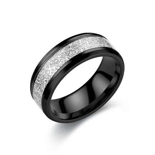 Trendy personalized rime pattern ring men's titanium steel ring men's trendy single fashion wide ring ring does not fade rime pattern ring black size 7 recommended 90 Jin Jin equals 0.5 kg -100 Jin Jin equals 0.5 kg