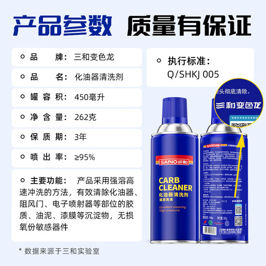 Sanhe carburetor cleaning agent car throttle choke brake pad valve stem oil cleaning 450ML