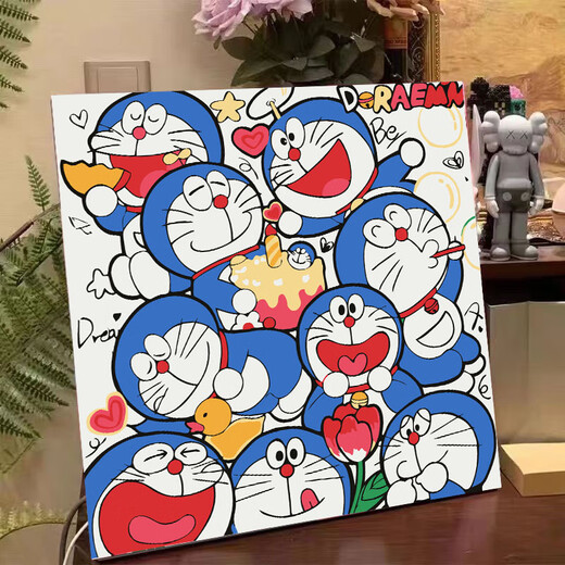 Cat Duidu endiy цифровой масляной картины раскраска раскраска вручную подарочную мультфильм милый декоративная живопись Масло Цвет Оптовой FQ695 CAT Girl 20*20 см. Тяжелый внутренний свет светлый цвет + кисти для кисти