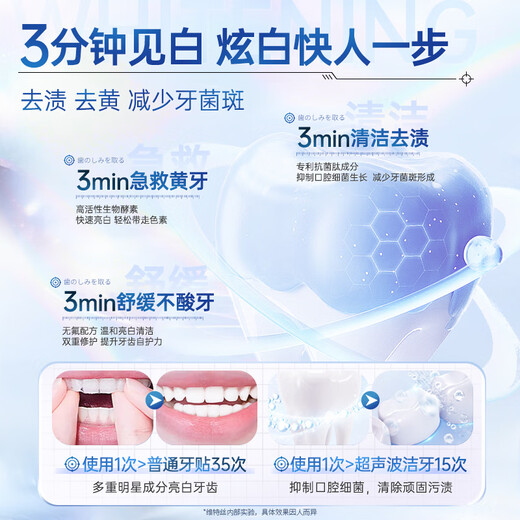 Viters beautiful white teeth stickers, white teeth, yellow, stains, fresh breath, oral odor, mild, acid-free teeth molar patch
