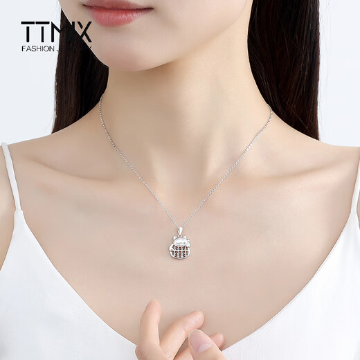 TTMIX lucky cat platinum pendant abacus pt950 platinum pendant new Chinese style pendant for girlfriend 4.3-4.5g