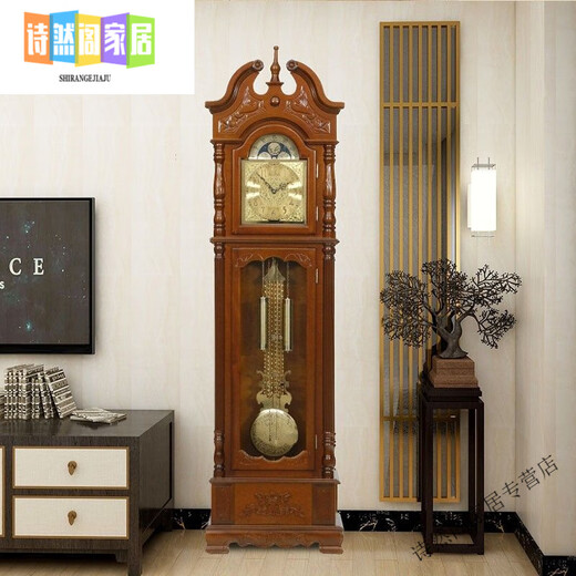 Deutsch importierte Qualität Retro European Style Floor Pendulum Uhr Haushaltsuhr Wohnzimmer BEIxing Bewegung Chinesische mechanische Uhr Old 9922 Beixing Uhrenfarbe 6 Zoll