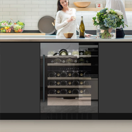 DBERLAN JC145 under kitchen counter embedded cigar cabinet red wine cabinet constant temperature wine cabinet beverage cabinet tea ice cream ice machine refrigerator cabinet home stainless steel door wine cabinet cigar cabinet combination 290L