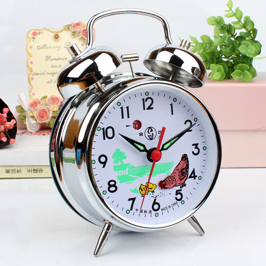 Mélange d'horloge en métal Vintage Méclat mécanique Sonnerie Mouvement métallique Poulet Mariation de riz Nostalgique Retro Bell horloge Horloge Horse Hof Watch Golden Trumpet [Mécanical Modèle 867]