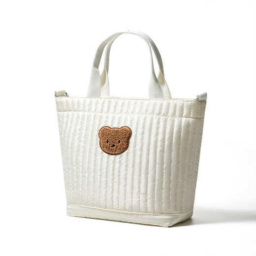 JOURNEY QUEEN新款韩版手提妈咪包奶瓶尿布婴儿推车收纳挂包袋小 棕色小熊 26*24*12cm