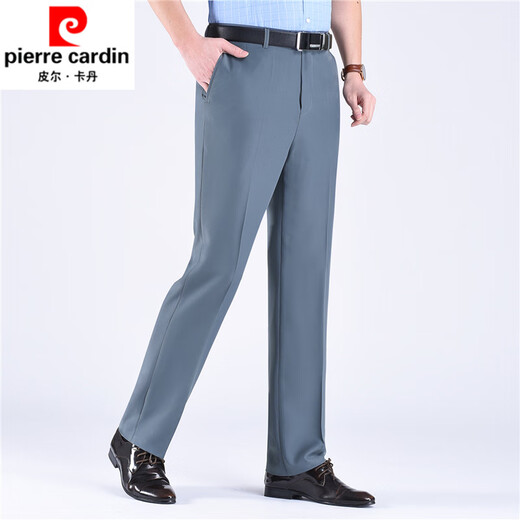 Pierre Cardin Summer le pantalon masculin d'âge moyen Mulberry Silk Silk High Wistr Casual Loose Pantal