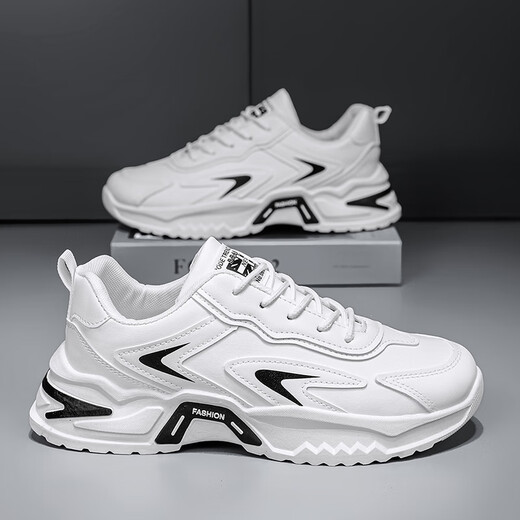 Changxiang Huili men's shoes 2025 summer men's trendy teenagers sports and casual versatile thick sole heightened little white dad shoes men RF-869 white 42