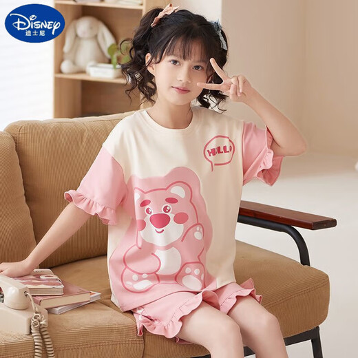 迪士尼（Disney）甜美可爱女童家居服套装优质棉少女款夏季短袖短裤甜美睡衣女孩 687莫代尔 160 大童XL码 建议身高160-170CM