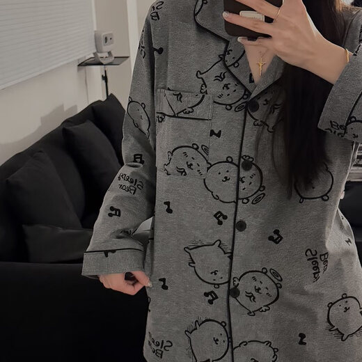 Hualin Mode Frauenpyjamas Frühlings- und Herbst-Spitzen-Langarm-Heimkleidung Zwei-teiliger Set E6621 175 L [95-110jin [Jin gleich 0,5 kg]]]