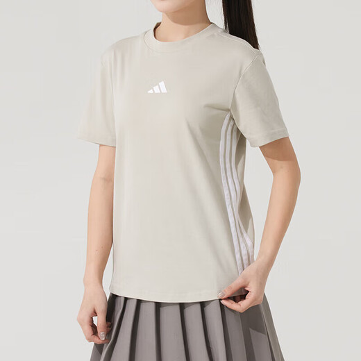 阿迪达斯 （adidas）女子奇迹矾土棕运动套装 跑步健身训练服舒适透气时尚休闲衣裤 JE1237纯棉T恤+长裤/两件套 XL
