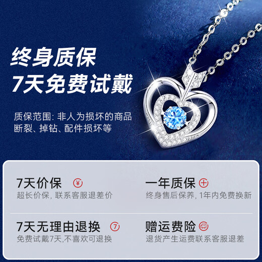 The only (Winy) topaz heart of the ocean sterling silver necklace women's pendant as a birthday gift for girlfriend and wife silver jewelry
