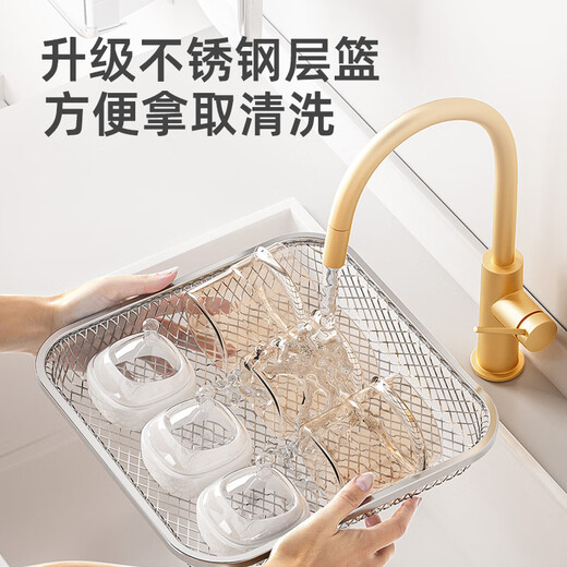 Baby Color消毒柜婴儿奶瓶消毒器带烘干一体机紫外线奶瓶消毒柜宝宝家用 22L 飞利浦双灯+HEPA过滤+可视窗