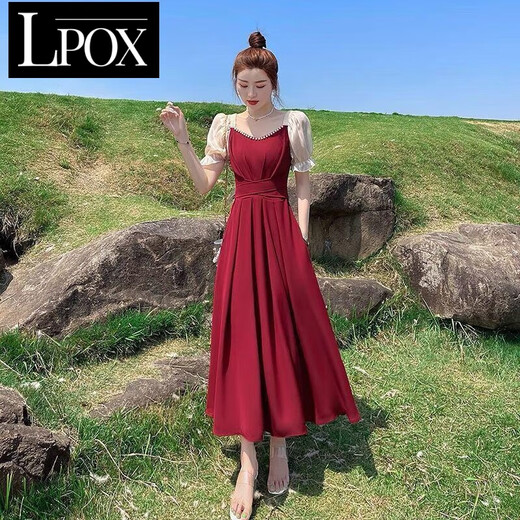 Lpox-Kleid Sommer Frauen 2025 neues Kleid mit kurzärärmern
