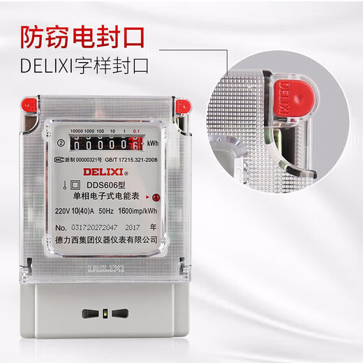 Delixi household electricity meter 220V rental house single electronic meter DDS606 series DDS606-220V-2 level-10(40)A