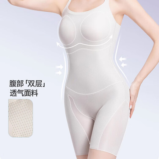 浪莎塑身连体衣春夏季强力收腹提臀后脱式超轻薄束腰塑形美体衣女