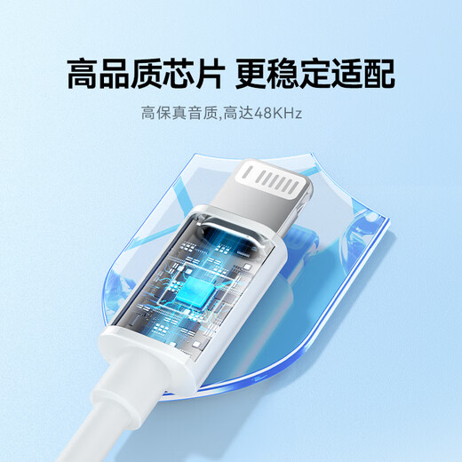 山泽苹果耳机转换线 Lightning转3.5mm  耳机3.5转接头 适用于iPhone手机音频转换 LT352-P