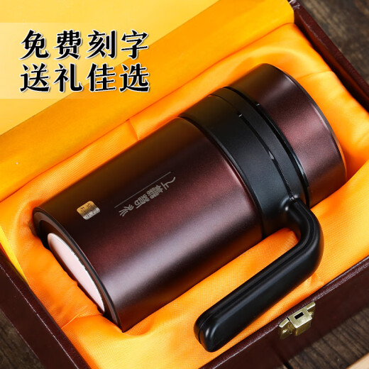 TanxUange Ceramic Inner Inner Clay Thermo Cup Cup Tea Water Separation Cup Souvenir Comercio de recuerdos CUBIERTAS DE OFICINA RED CONSEJOS (Caja de cuero rojo) 450ml