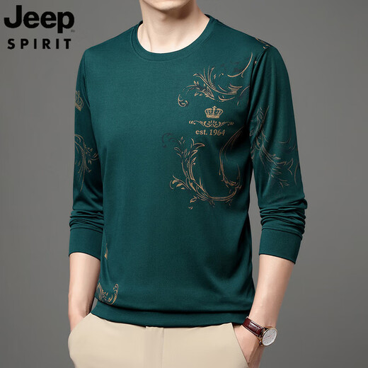 Jeep Spirit Jeep mittlerer Alter und junger Männer-Sommer-Eis Silk Langarm T-Shirt T-Shirt T-Shirt T-Shirt T-Shirt T-Shirt T-Shirt T-Shirt T-Shirt T-Shirt T-Line B6627 Black 2xl 180/120/54155-175jin [Jin Equals 0,5 kg].