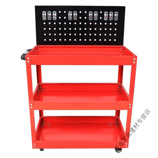 Meikejie tool cart tool box three-layer trolley auto repair shop multi-functional parts cart hardware mobile shelf layer storage blue and white household tool cart (mini type)