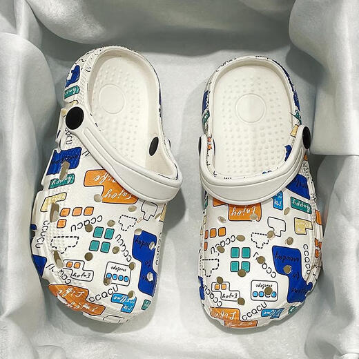 Guanmaopei Kinderschuhen weicher Sohle Anti-Rutsch-Loch-Schuhe süße Bag-Toe Sandalen Babyschuhe Blau 30