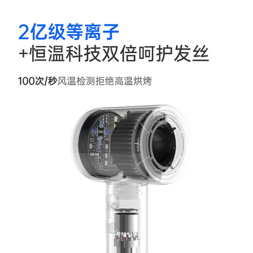 BOWEI B02 high-speed hair dryer household high-wind plasma hair care quick-drying low-noise hollow hair dryer Valentine's Day birthday gift star hotel same style B02 Phantom Gray