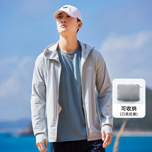 Pathfinder UPF100+ Ice Silk Sun Protection Clothing Cool Men's Outdoor Sports Summer Sun Protection Fishing Clothing Men's Young and Middle-aged Thin Style Glacier Gray XL