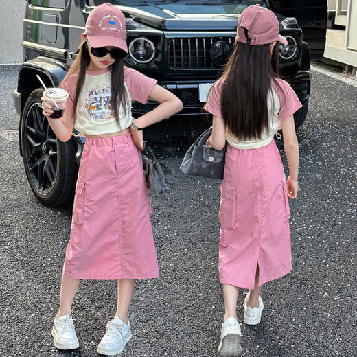 佐绯络9227女童夏装套装2025洋气中大童夏季新中式短袖半身裙两件套 白色单 中式短袖 120 建议身高103-112cm左右