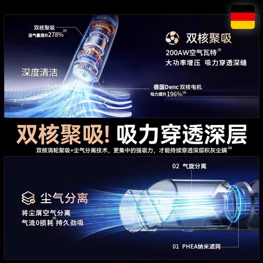 Xiaomi Guoba Wireless Handheld Small Vacuum Cleaner and Mop All-in-one Machine for Household High Suction for Pet Cat Hair and High Power Top Ten Brands Wireless Digital Display Green Light Newly Upgraded All-in-One Suction and Mopping Machine