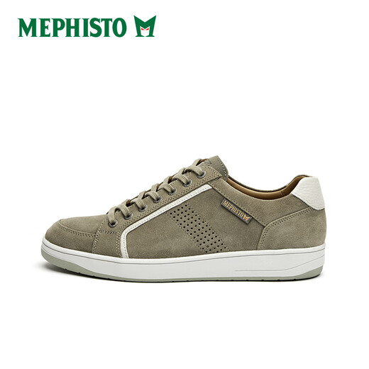 MEPHISTO men's genuine leather retro sneakers lace-up wear-resistant casual shoes HARRIS 9892/1580 (khaki) 40.5