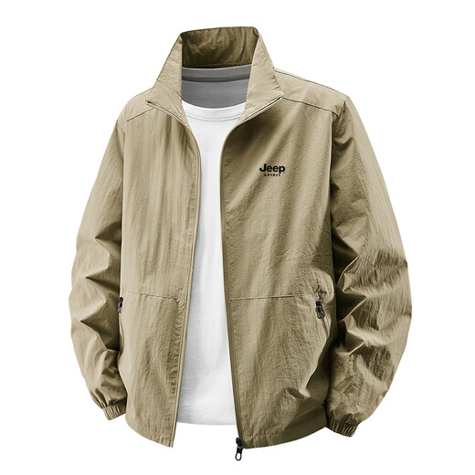 Jeep Spirit Jeep Jacke Herren Frühling und Herbst Outdoor Sport loser Stand Collar Jacke Freizeitkleidung Top Military Green 2xl