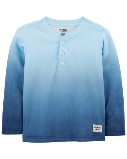 OshKosh B Gosh Boys Henley, Blue Ombre, Blue Ombre Blue Ombre 5T