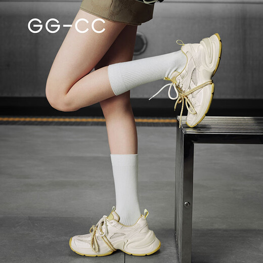 GG-CC [Voyager sur la planète] Nouvelle chaussures de papa à mailles à mailles tendances pour femmes pour femmes chaussures décontractées de femme G25S9922 jaune 37