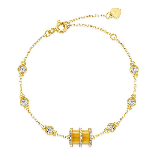 Lie Rui new small waist bracelet women's s925 silver plated 9k gold zircon bracelet retro light luxury hand jewelry white zirconium