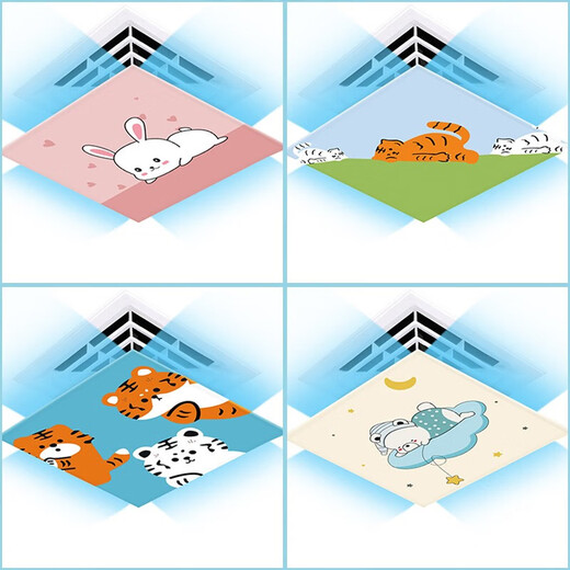 Home factory central air conditioning windshield square anti-heating hot air blowing directly office ceiling machine ceiling air guide hood wind shield white 60x60x0.1cm