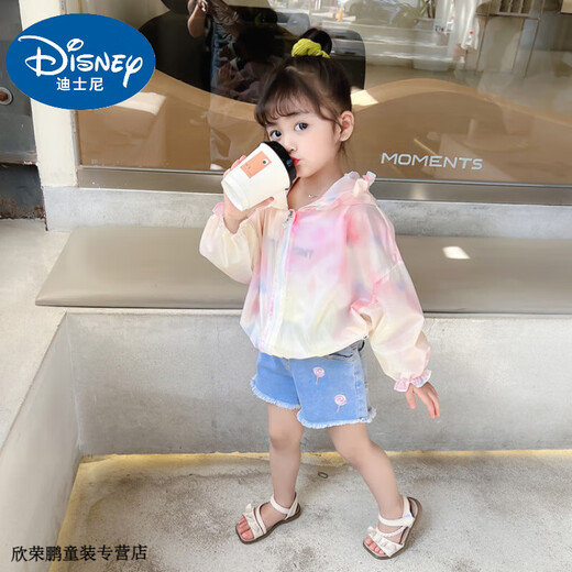 Disney baby girl summer sun protection clothing thin coat 2025 new summer clothing baby girl Korean style style infant sun protection clothing Violet 100 recommended 90-100cm3-4 years old cm