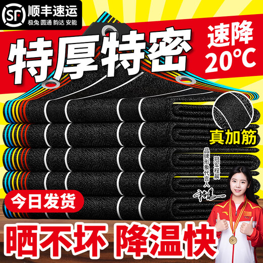 京悠雨遮阳网加厚加密防晒网遮阴黑网庶阳隔热阳台太阳网楼顶户外遮光网 3888针加密2米*5米【高抗紫外线