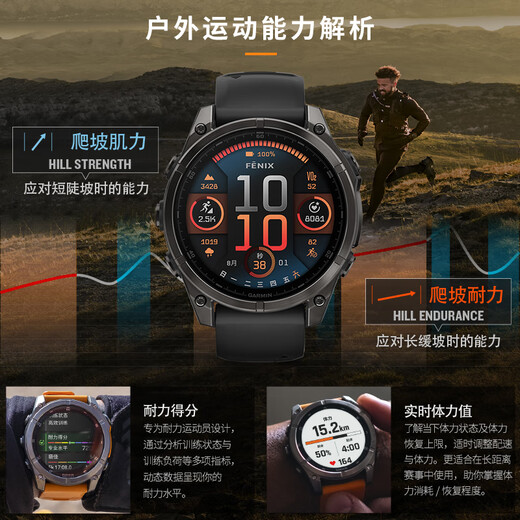 佳明（GARMIN）Fenix8飞耐时8户外运动腕表智能手表跑步潜水军规测试标准中秋礼 Fenix8 旗舰黑-47mm