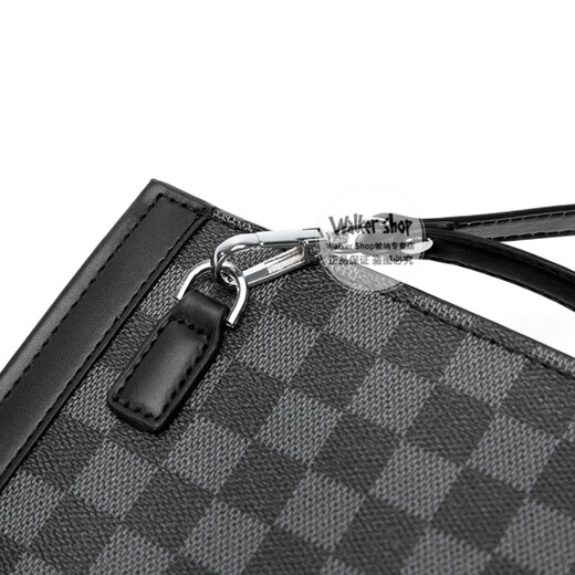 Walker Shop New Handbag Bag Men's Clutch Bag Fashion Fashion Bag Bag Arojes Bolso de negocios Bolsa de mano a cuadros de mano negra (29*19.5*5.5cm)