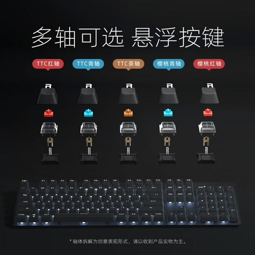 罗技（Logitech）优选系列 K845 TTC 有线键盘青红茶轴办公键帽电竞游戏专用 k845-发财麻将键帽(键帽独立包装) 标配 否 104键 TTC-青轴