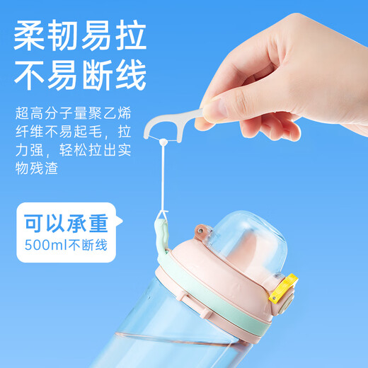 可孚 牙线棒超细圆线细滑牙线盒成人儿童剔牙签清洁家庭装 4盒200支