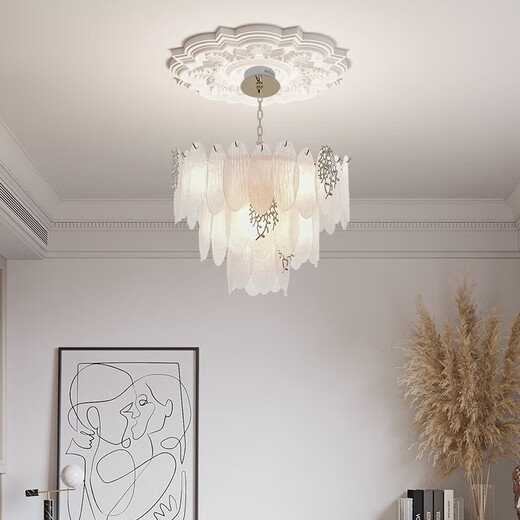 
Dina French living room chandeliers high-end luxury crystal lamp villa duplex building headlight bedroom dining light new 2025 P9887/50 full spectrum three-color light
